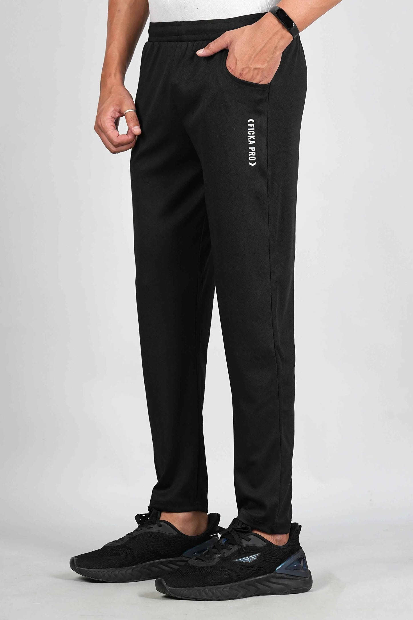 FICKA Men’s Sports Black Trackpant