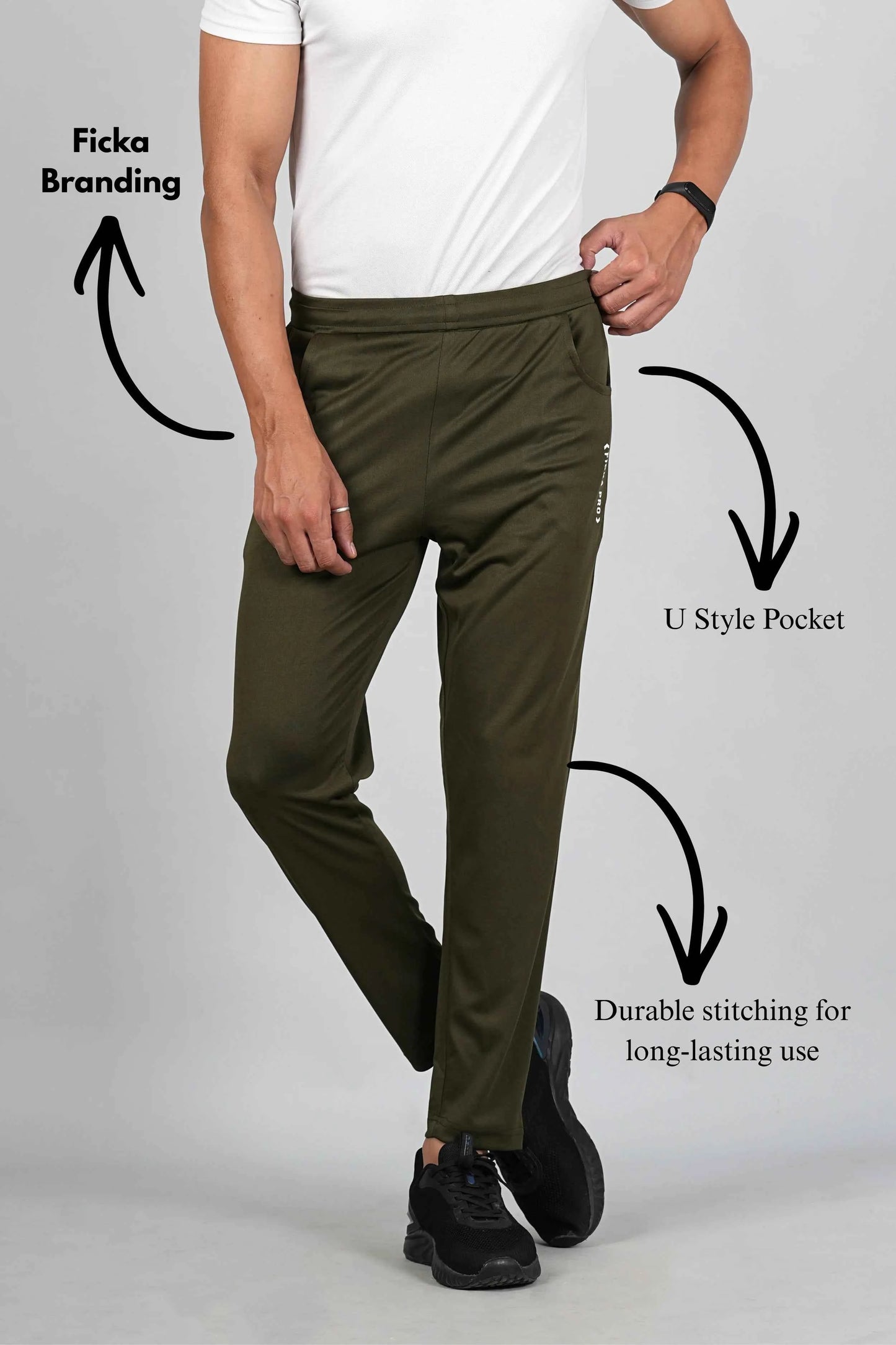 Ficka Men Sports Olive Trackpant