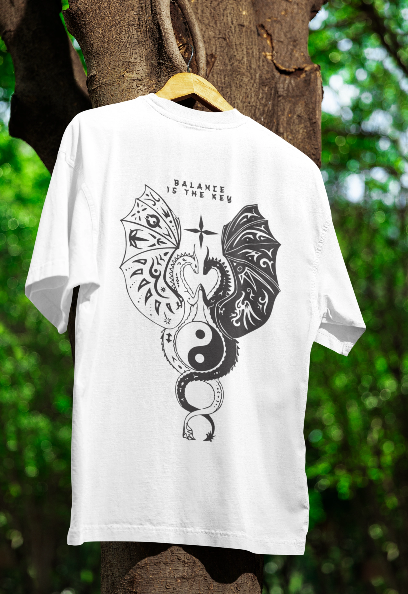 Ficka Men White Printed Drop Shoulder Loose Fit Cotton T-Shirt