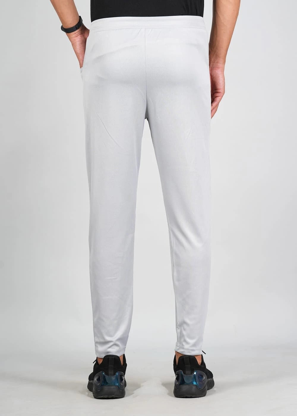 Men Solid Relax Fit Light Grey Joggers with FickaPlus