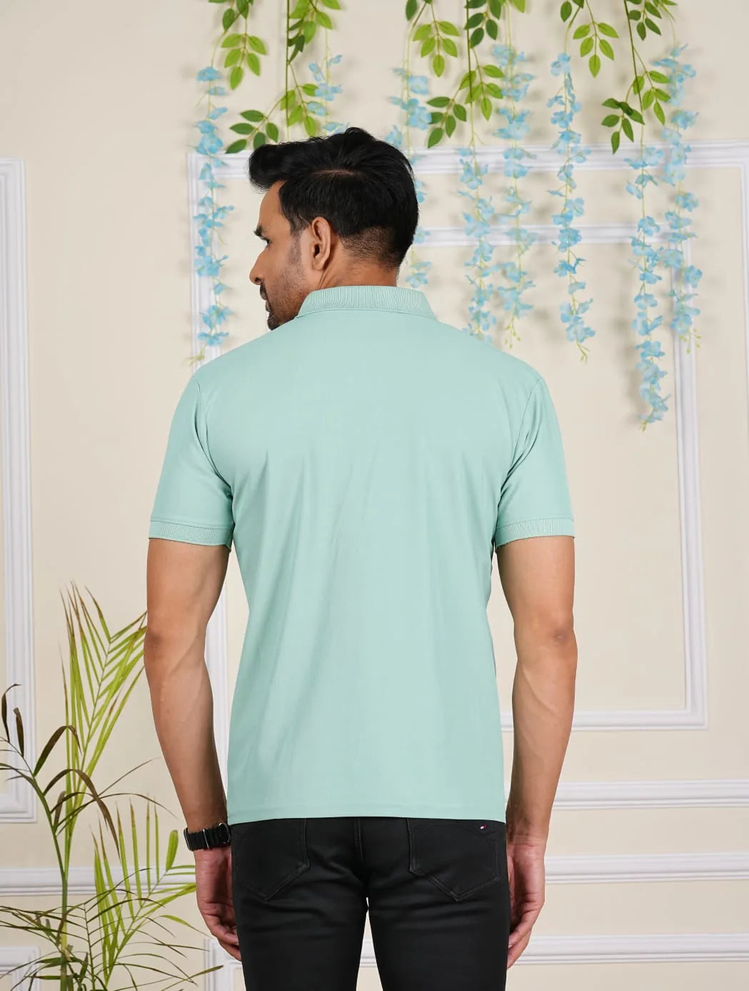 FICKA Polo Sap Matty Light Green T-shirt For Men