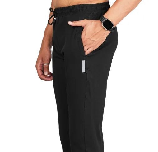 Men Solid Relax Fit Navy Blue Joggers with FickaPlus