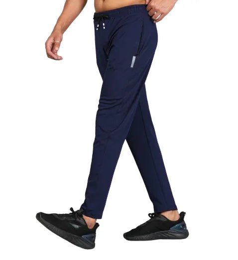 Men Solid Relax Fit Navy Blue Joggers with FickaPlus