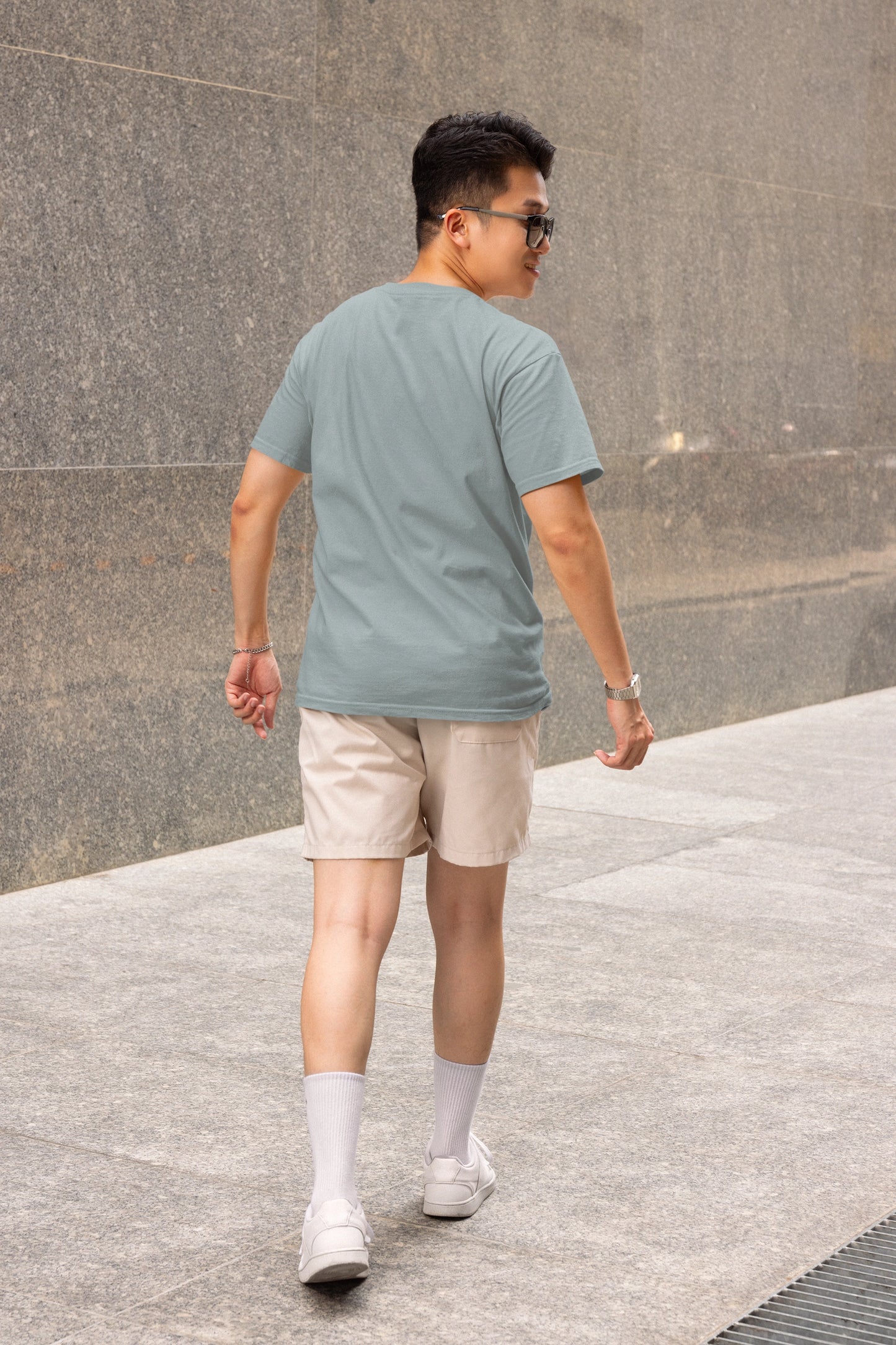 Men Steel Grey Skate Printed Regular Fit Cotton T-Shirt