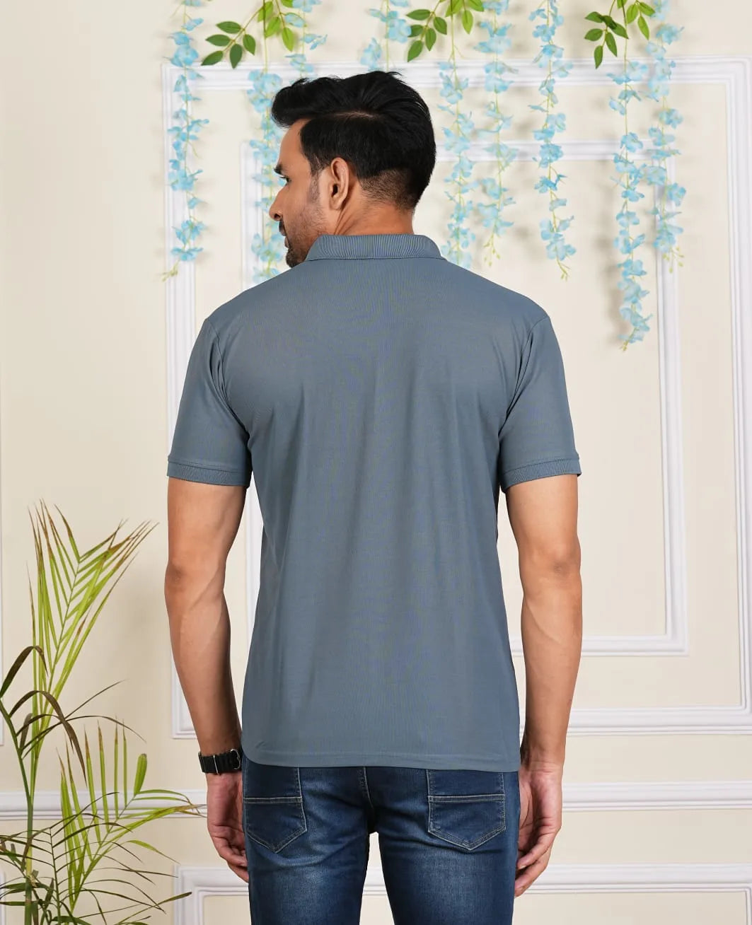 FICKA Polo Sap Matty Dark Grey T-shirt For Men