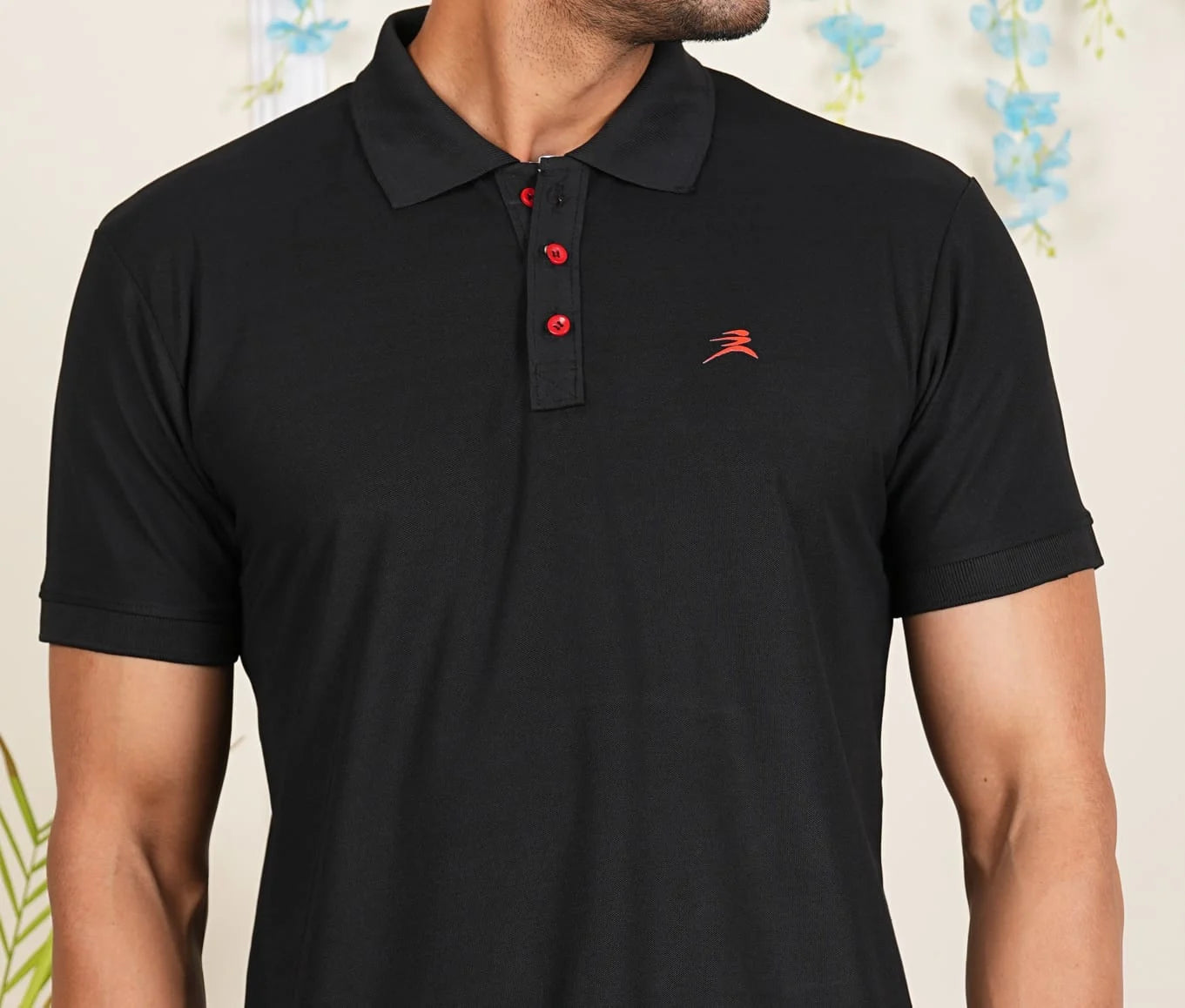 FICKA Polo Sap Matty Black T-shirt For Men