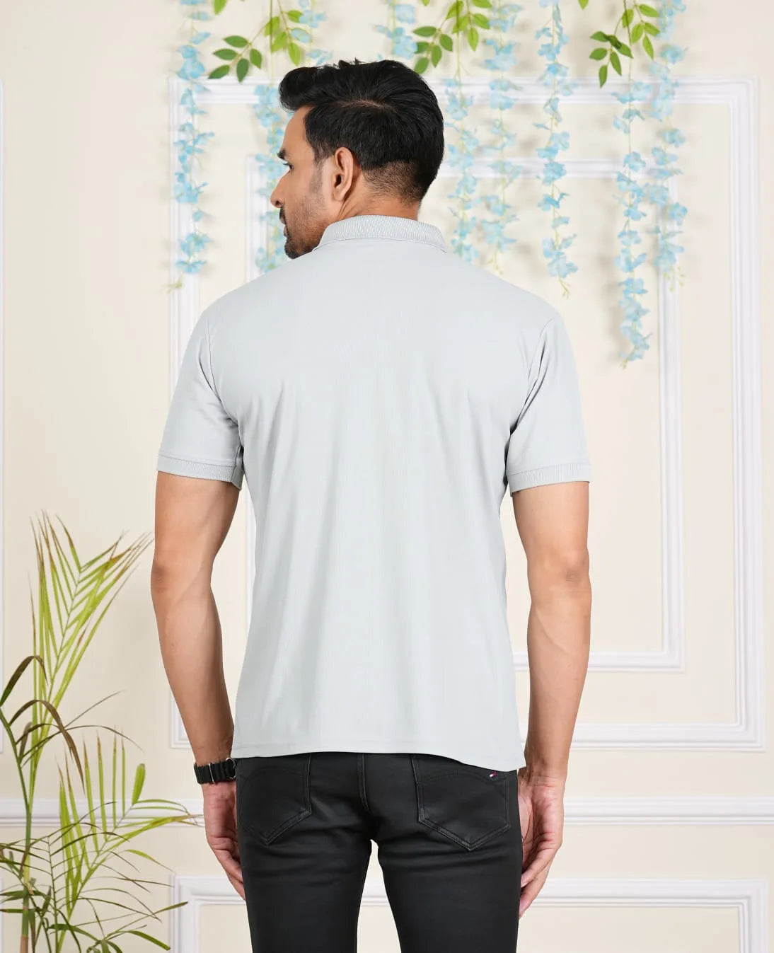 FICKA Polo Sap Matty Light Grey T-shirt For Men