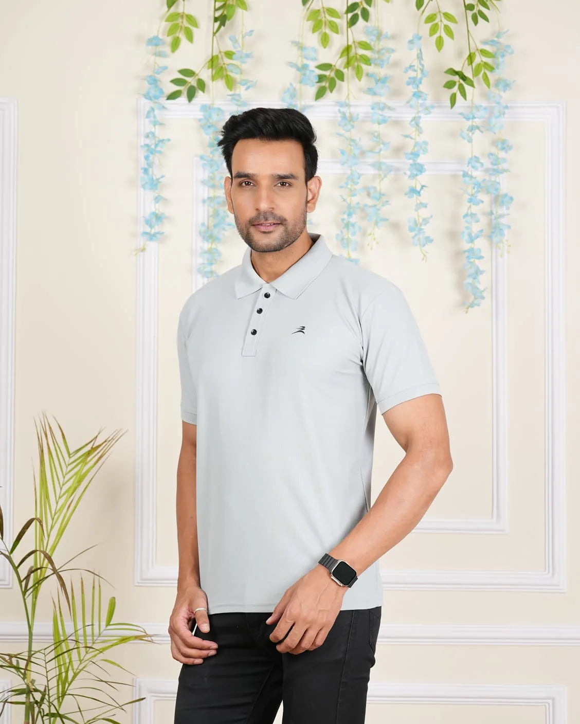 FICKA Polo Sap Matty Light Grey T-shirt For Men