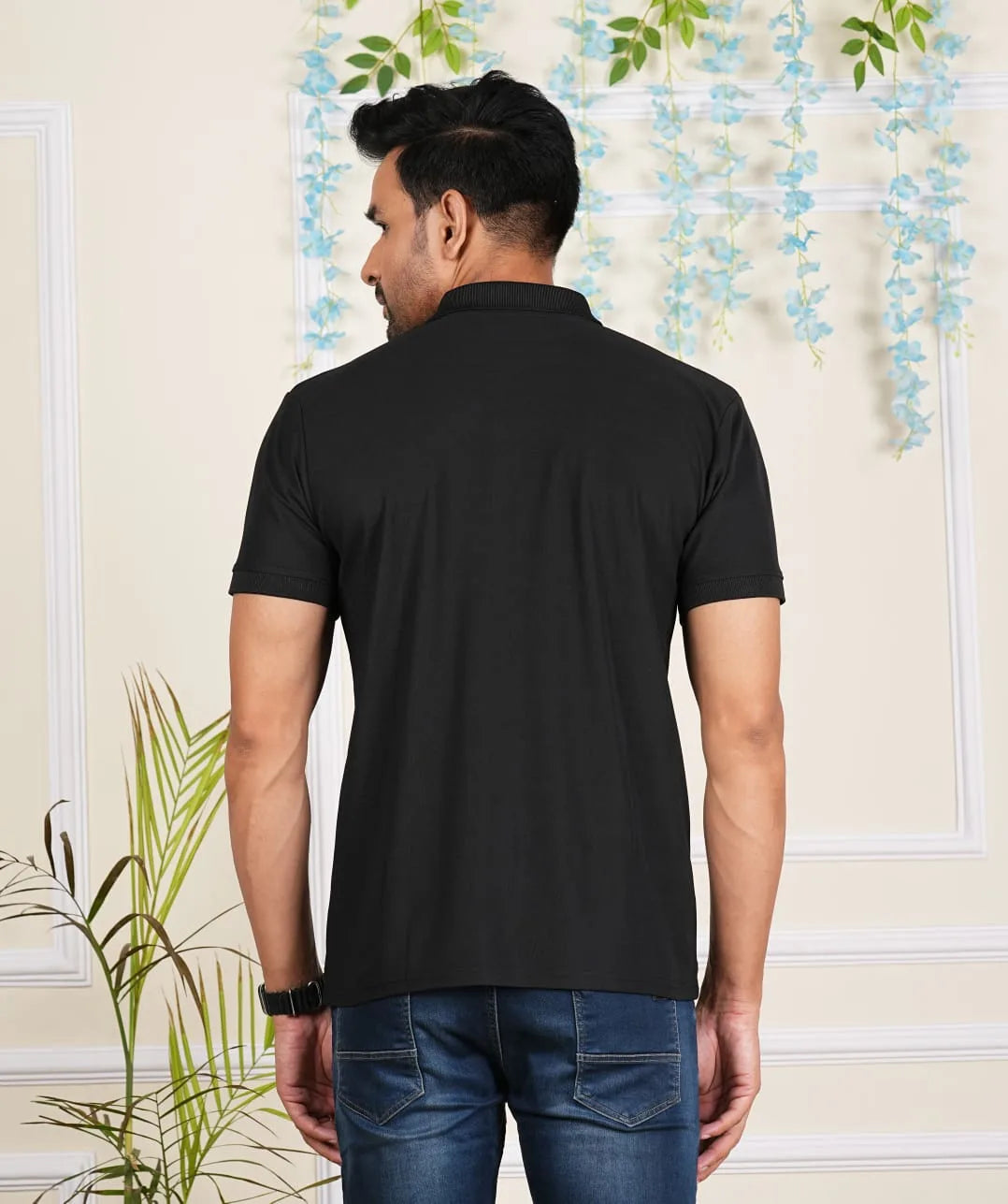 FICKA Polo Sap Matty Black T-shirt For Men