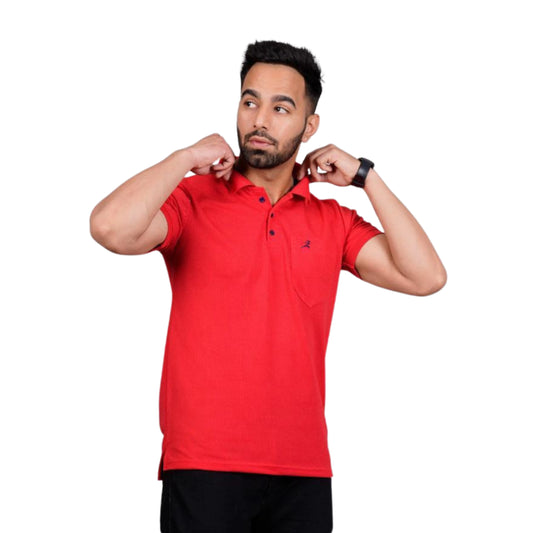 Men Pocket Metty RedT-Shirt with FickaPlus