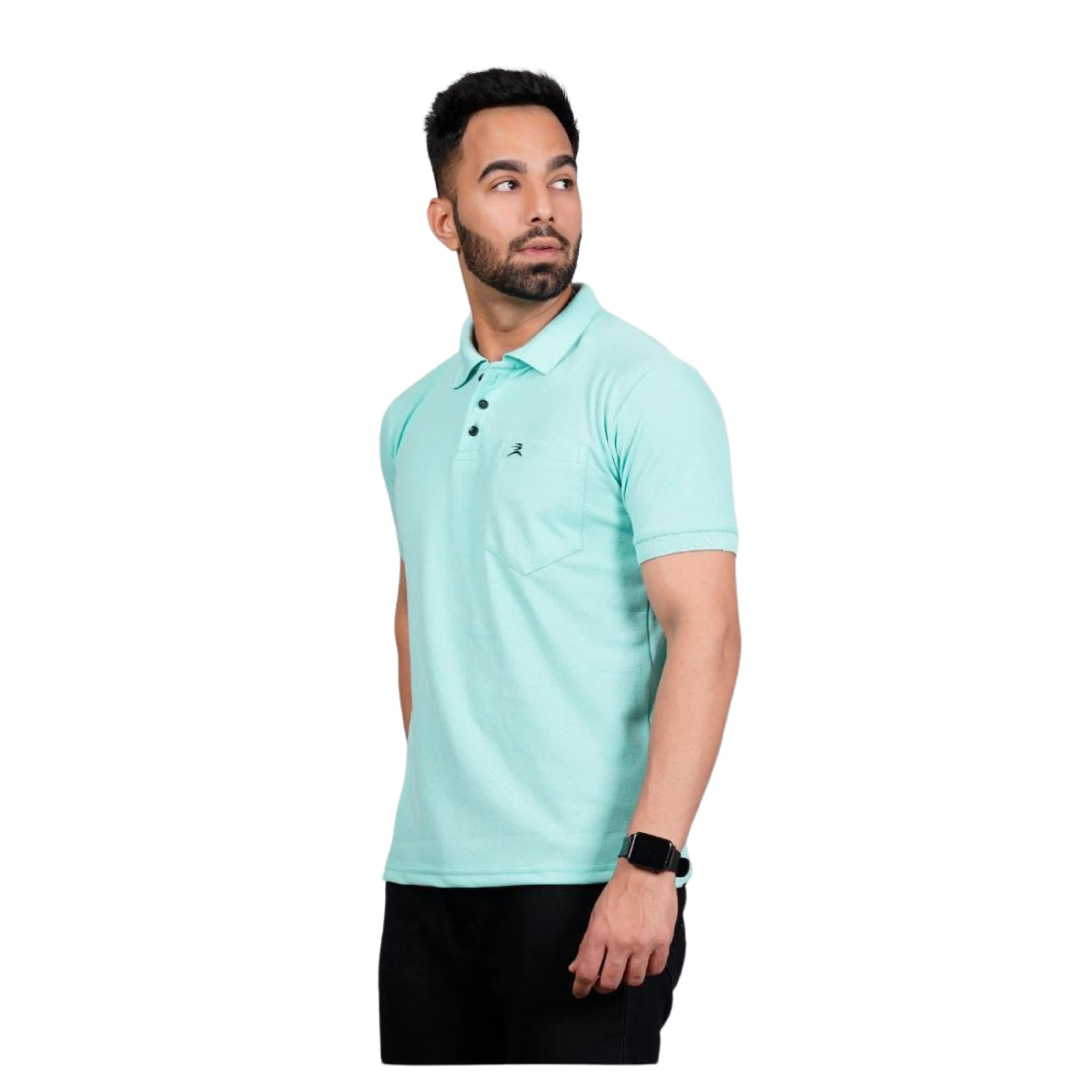 Men Pocket Metty Light Green T-Shirt with FickaPlus