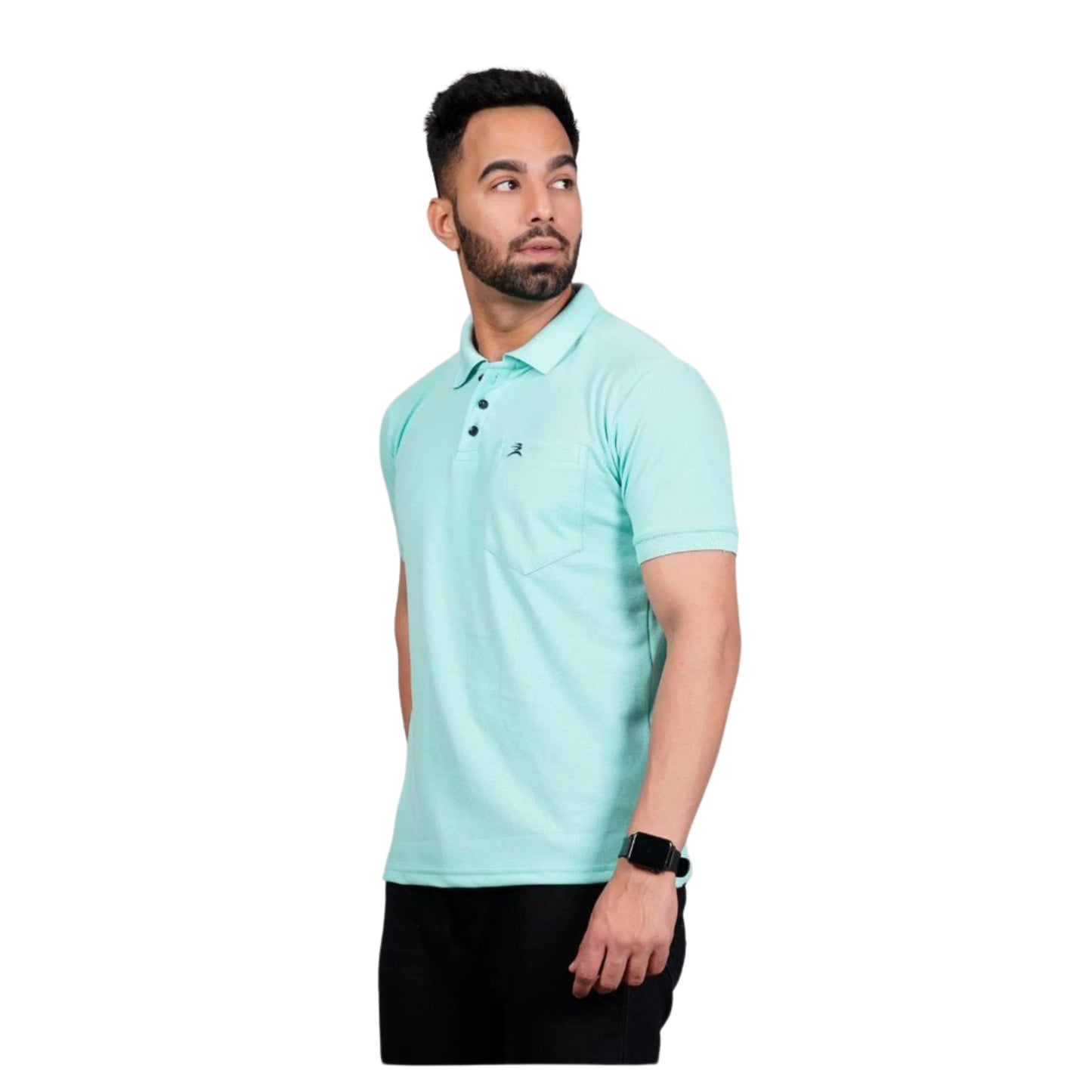 Men Pocket Metty Light Green T-Shirt with FickaPlus