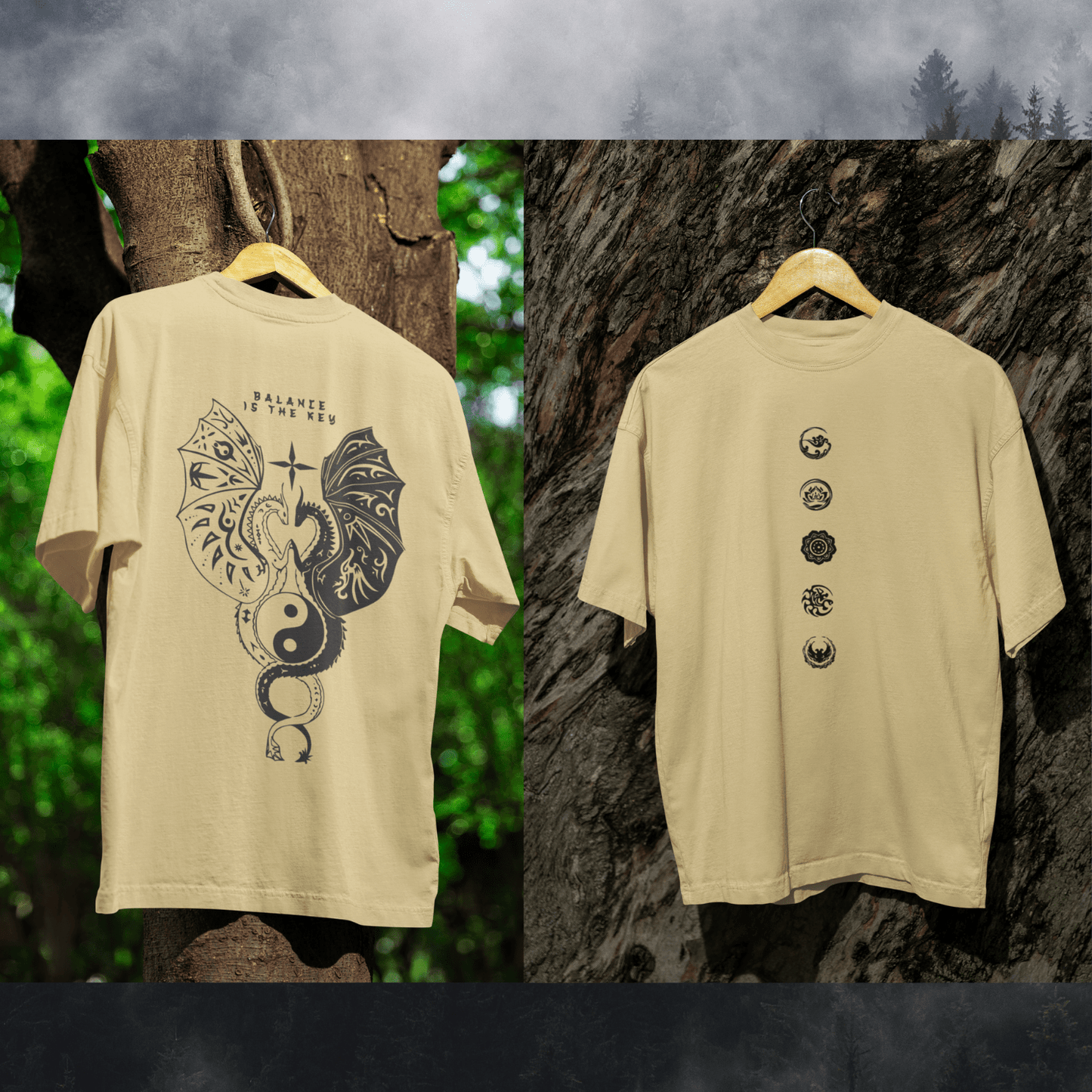 Ficka Men Printed Drop Shoulder Loose Fit Cotton T-Shirt