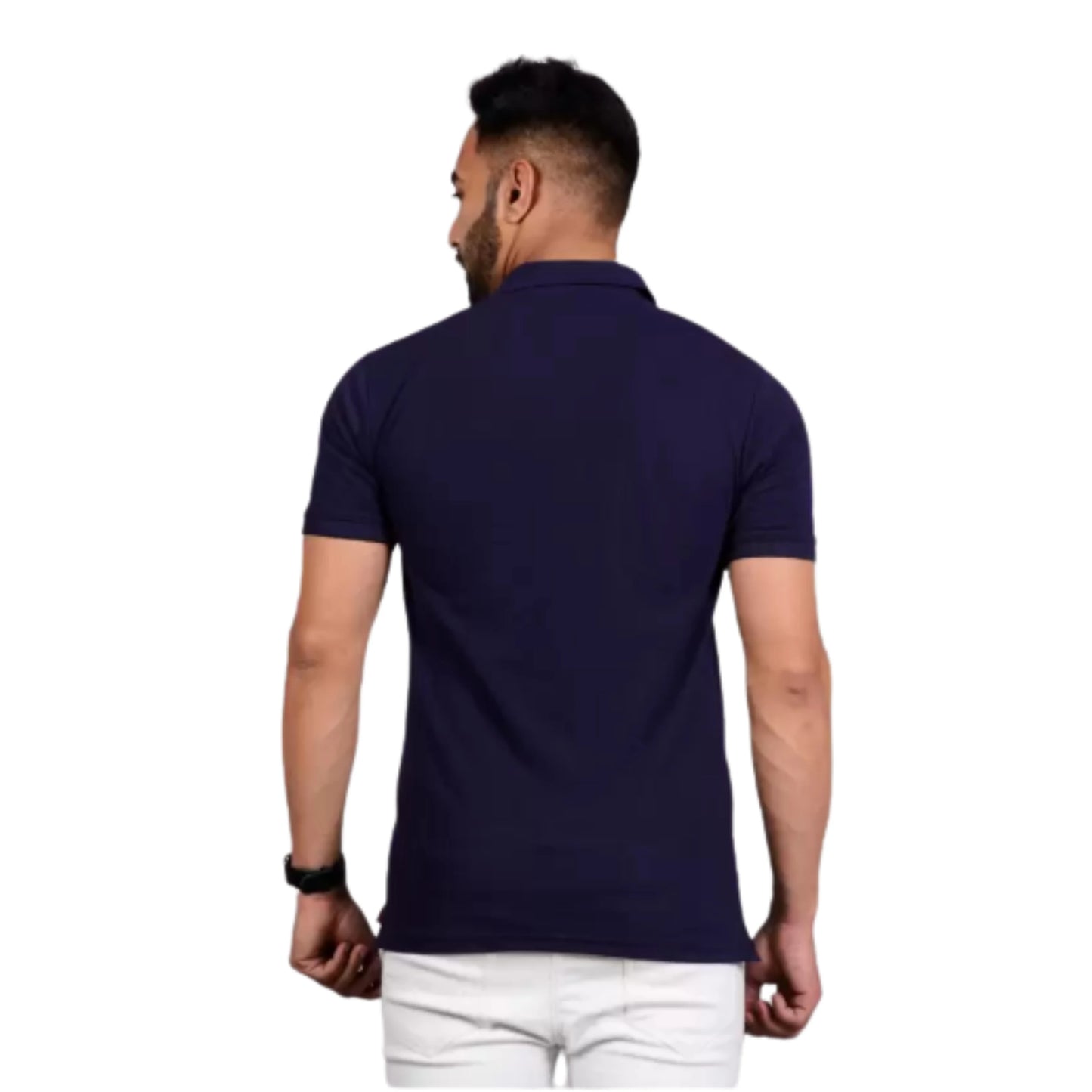 Men Pocket Metty Navy Blue T-Shirt with FickaPlus