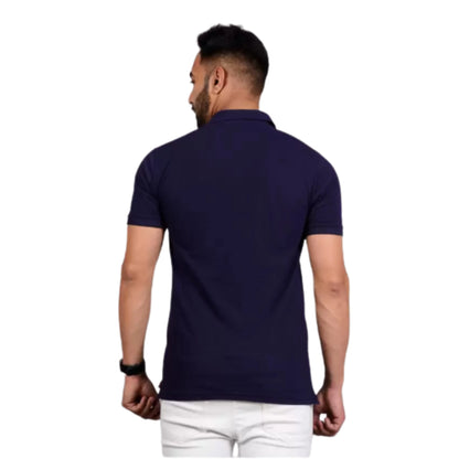 Men Pocket Metty Navy Blue T-Shirt with FickaPlus