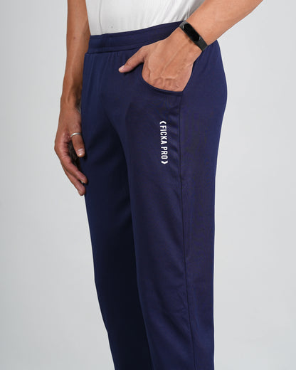 Men Solid Relax Fit Navy Blue Joggers with FickaPlus