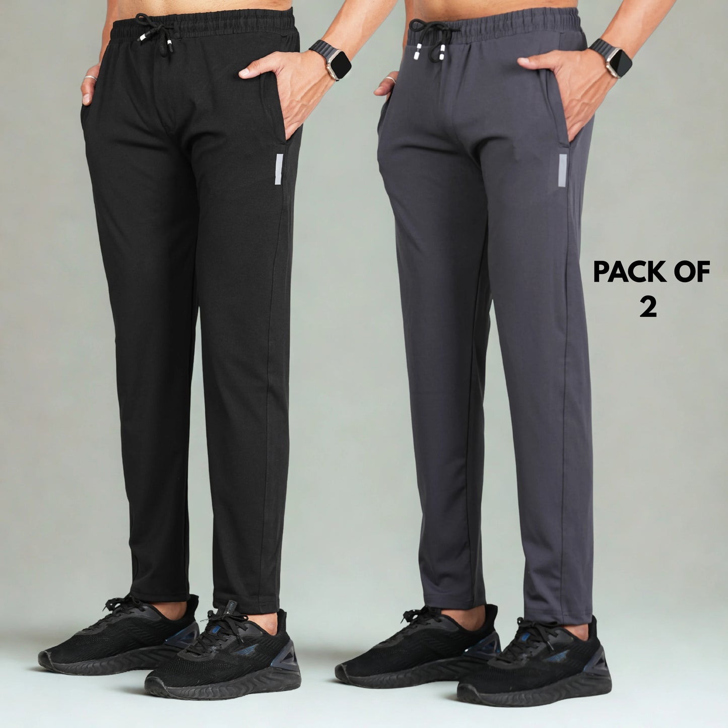 FICKA Pack of 2 Men’s Trackpants – Sports, Gym & Casual Wear
