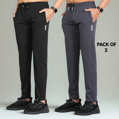 FICKA Pack of 2 Men’s Trackpants – Sports, Gym & Casual Wear