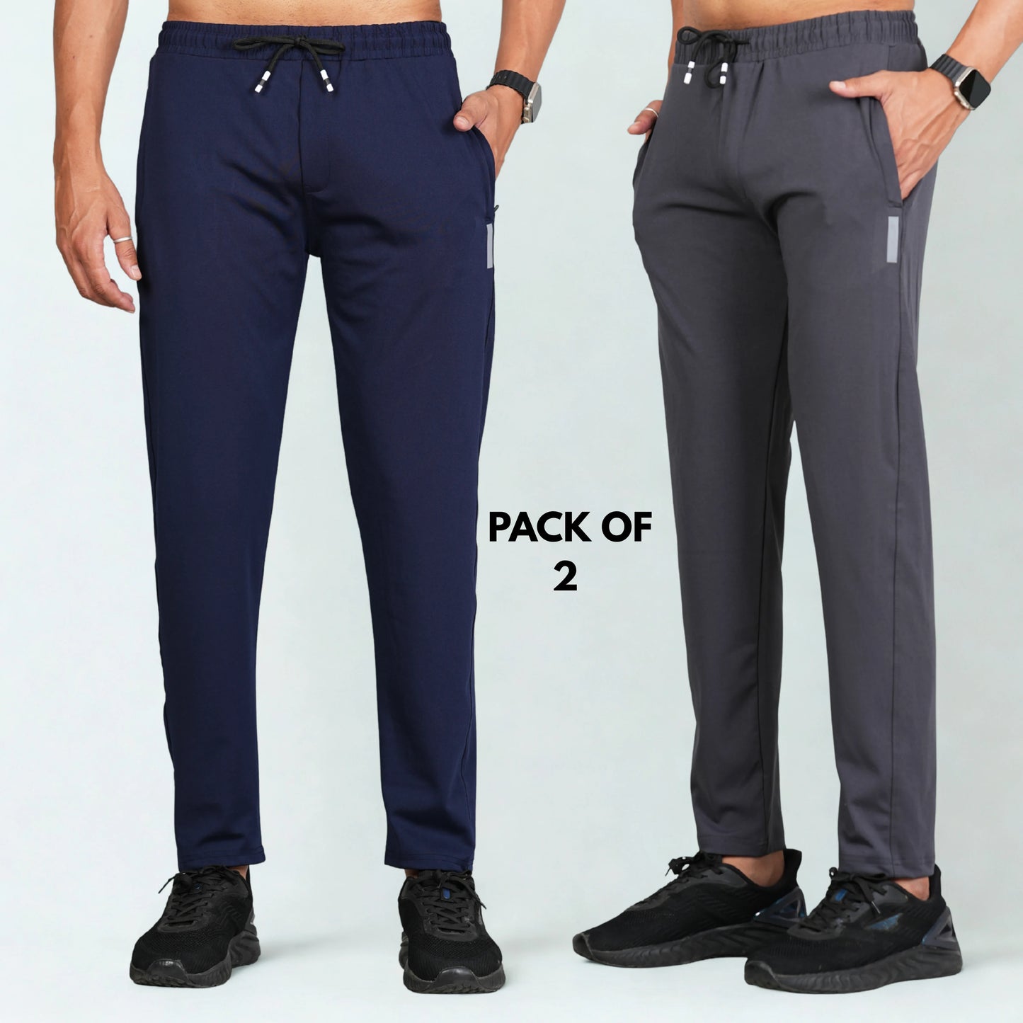 FICKA Navyblue & Darkgrey Pack of Two Trackpant