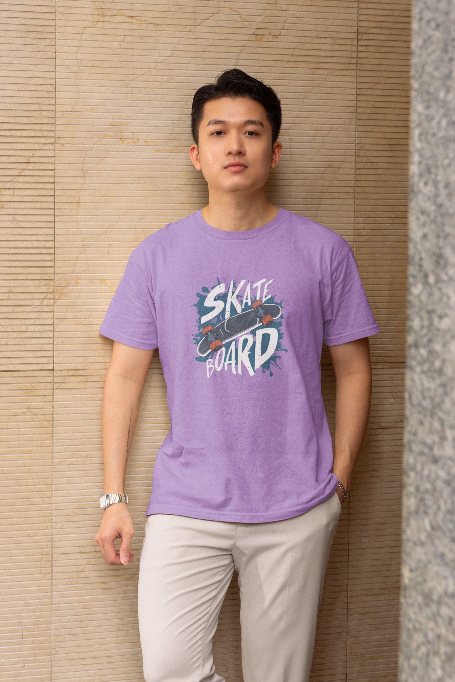 Men Sky Skate Printed Regular Fit Cotton T-Shirt