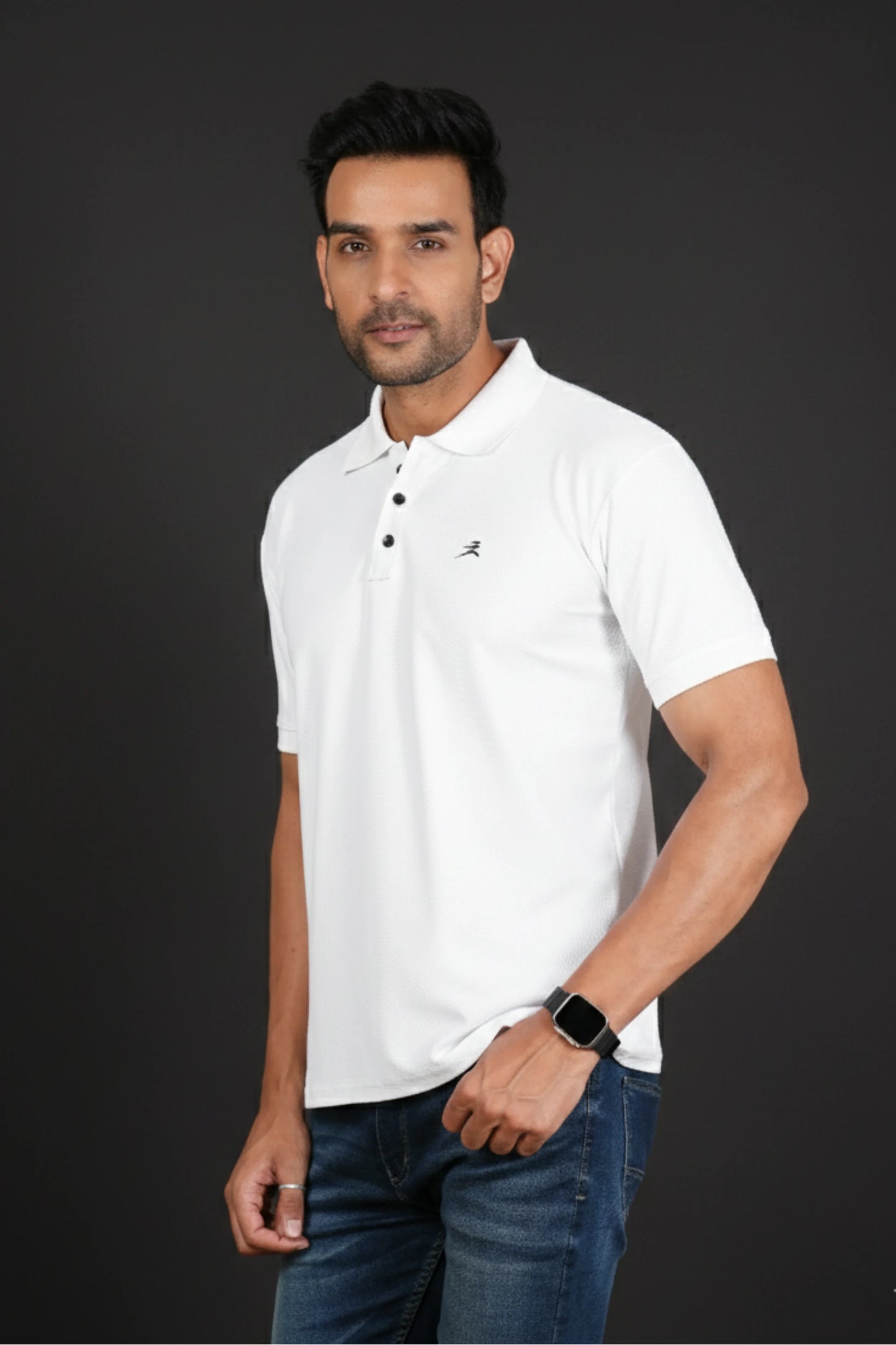FICKA Polo White T-shirt For Men