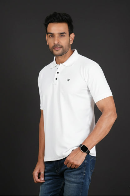 FICKA Polo White T-shirt For Men