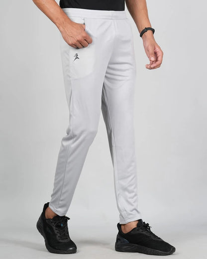 Men Solid Relax Fit Light Grey Joggers with FickaPlus