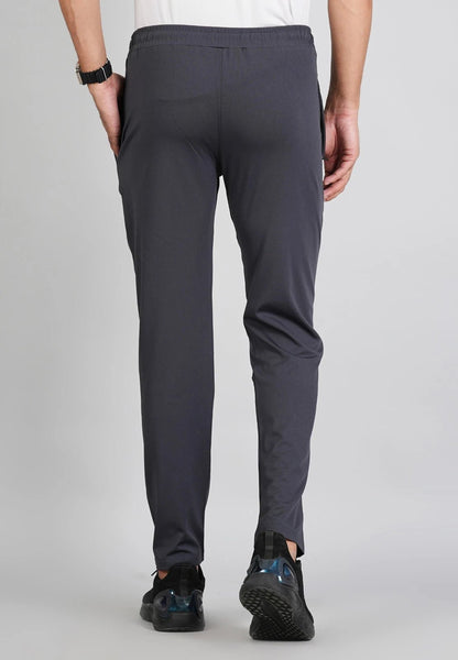 Men Solid Relax Fit Dark Grey Joggers with FickaPlus