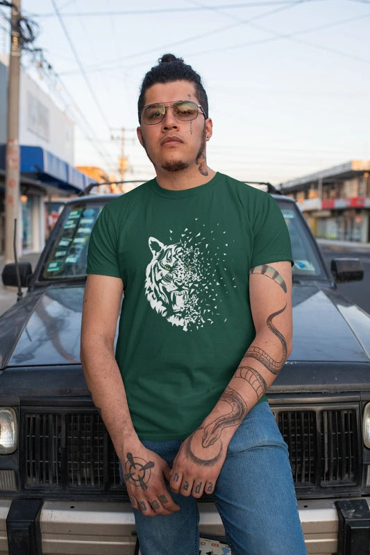 Men's Cotton Printed Green T-Shirt – Stylish & Comfortable Casual Wear