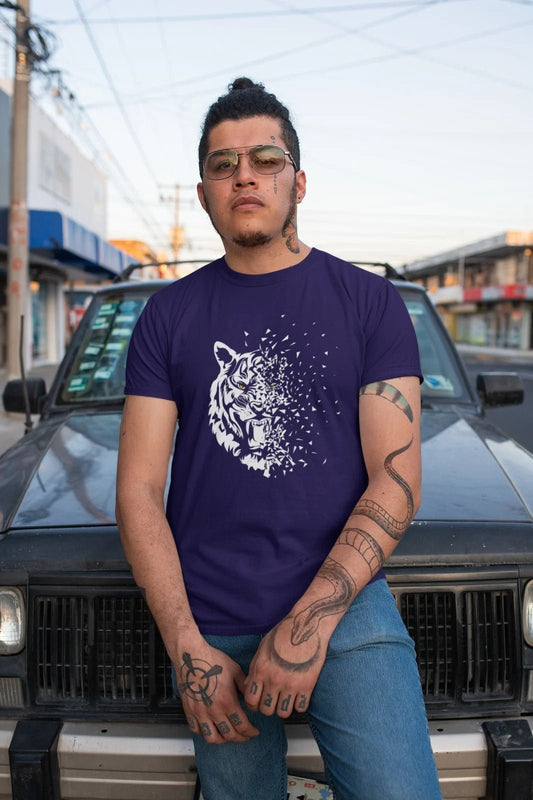 Men's Cotton Printed Navy Blue T-Shirt – Stylish & Comfortable Casual Wear