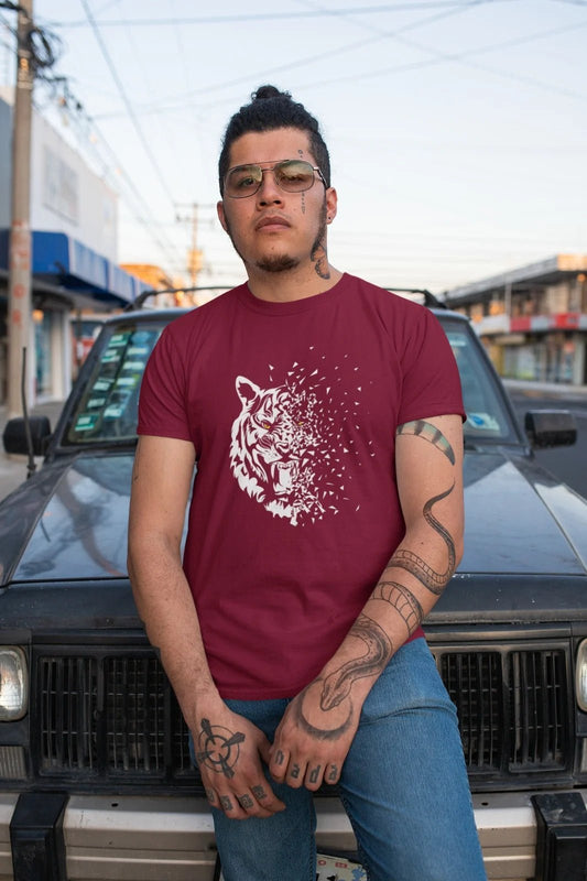 Men's Cotton Printed Maroon T-Shirt – Stylish & Comfortable Casual Wear