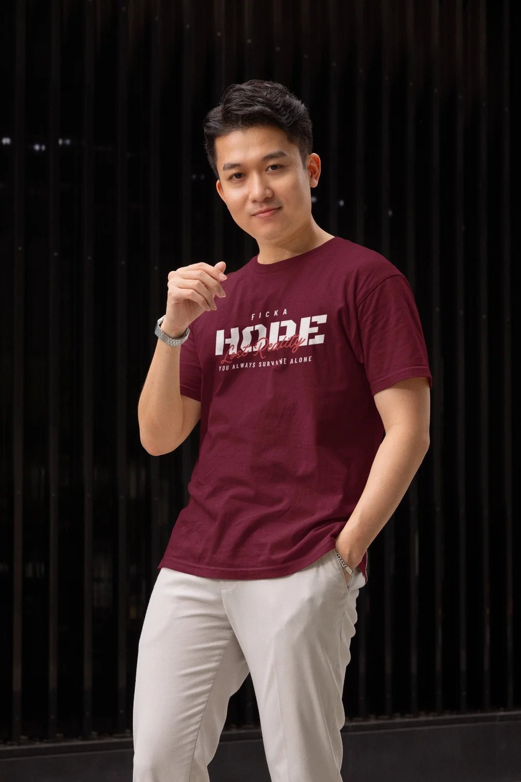 Men's Cotton Printed Maroon T-Shirt Design for Inspired Style