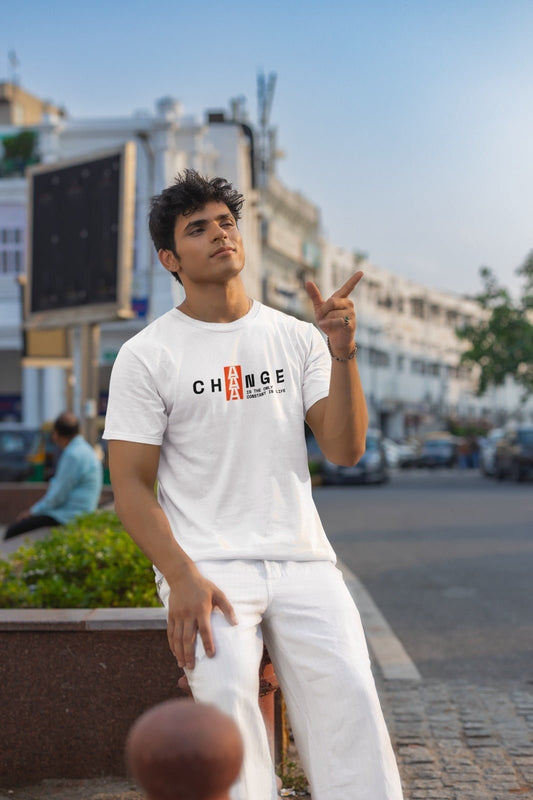 Ficka's Premium White Cotton Changer Printed for Men’s Fashion