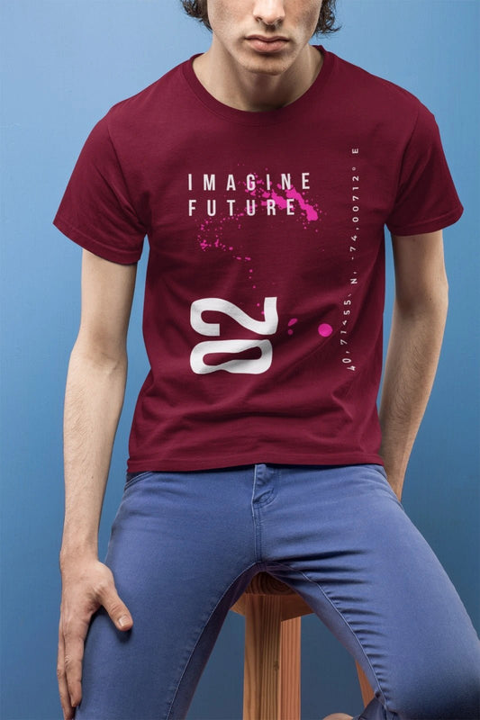 Ficka’s Iconic Maroon Cotton Printed T-Shirt – Perfect for Everyday Style