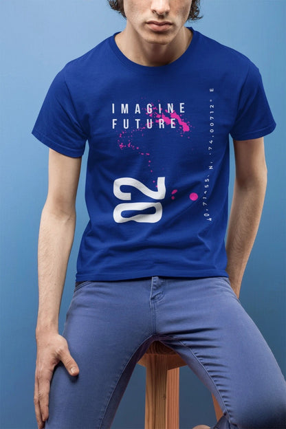 Ficka’s Iconic Navy Blue Cotton Printed T-Shirt – Perfect for Everyday Style