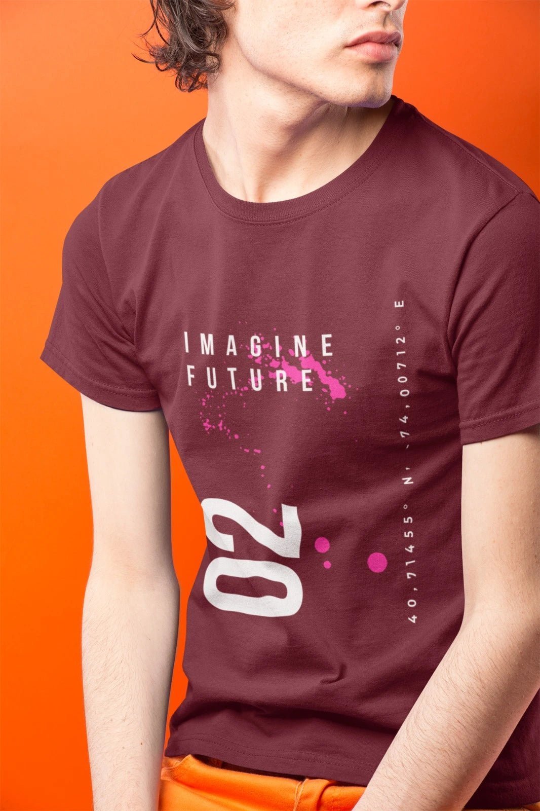Ficka’s Iconic Maroon Cotton Printed T-Shirt – Perfect for Everyday Style