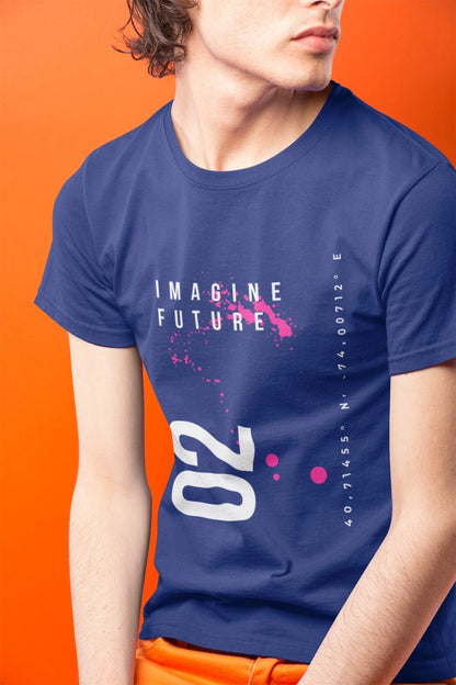 Ficka’s Iconic Navy Blue Cotton Printed T-Shirt – Perfect for Everyday Style