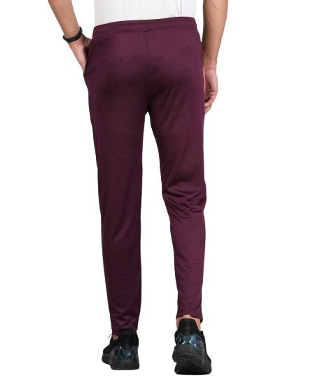 Men Solid Relax Fit Maroon Joggers with FickaPlus