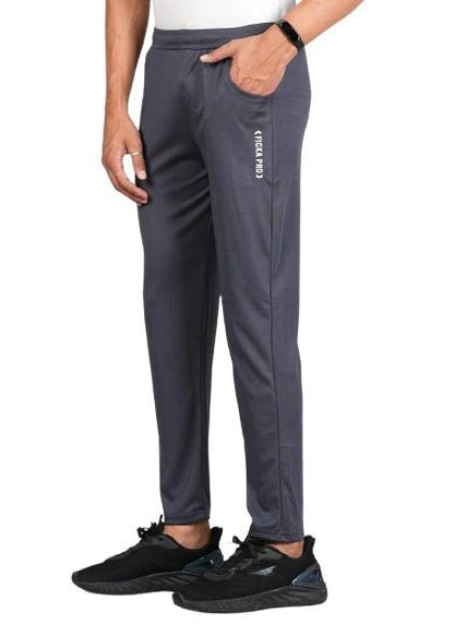 Men Solid Relax Fit Dark Grey Joggers with FickaPlus