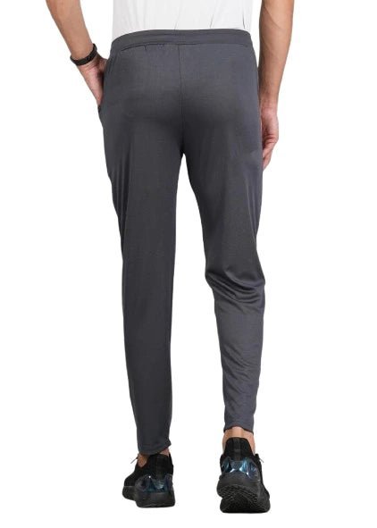 Men Solid Relax Fit Dark Grey Joggers with FickaPlus
