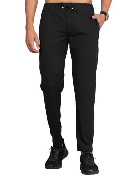 Men Solid Relax Fit Navy Blue Joggers with FickaPlus