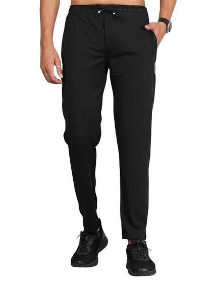 Men Solid Relax Fit Navy Blue Joggers with FickaPlus