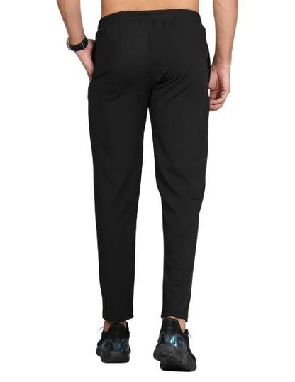 Men Solid Relax Fit Navy Blue Joggers with FickaPlus