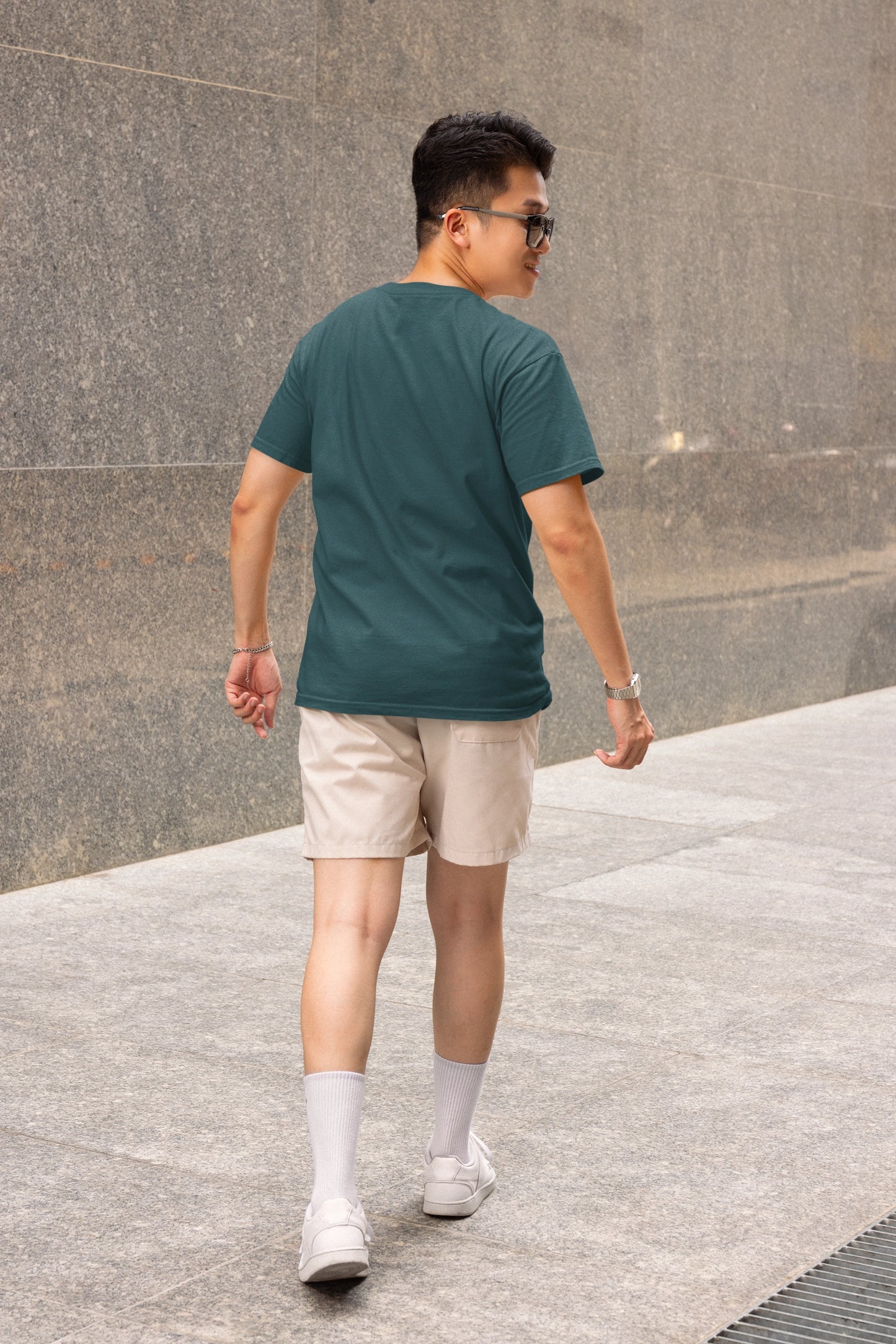 Men Bottle Green Skate Printed Regular Fit Cotton T-Shirt