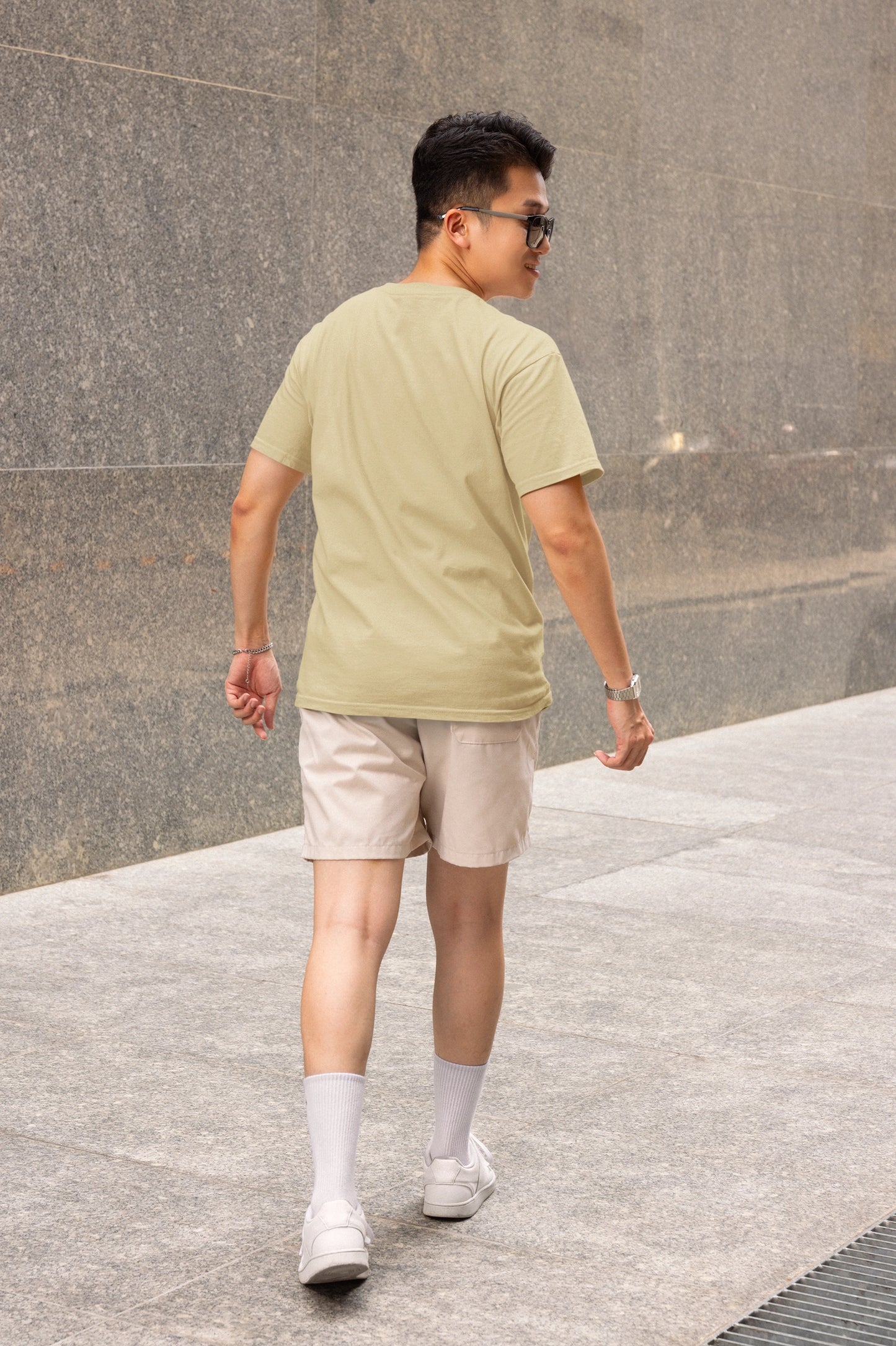 Men Peach Skate Printed Regular Fit Cotton T-Shirt