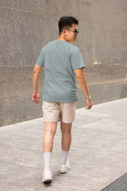 Men Steel Grey Skate Printed Regular Fit Cotton T-Shirt