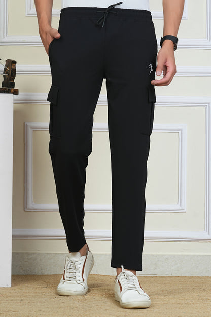 Ficka Men Cargo Black Trackpant
