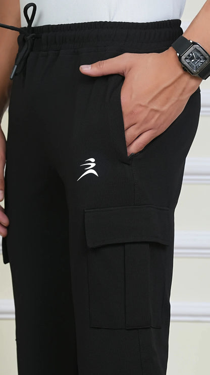 Ficka Men Cargo Black Trackpant