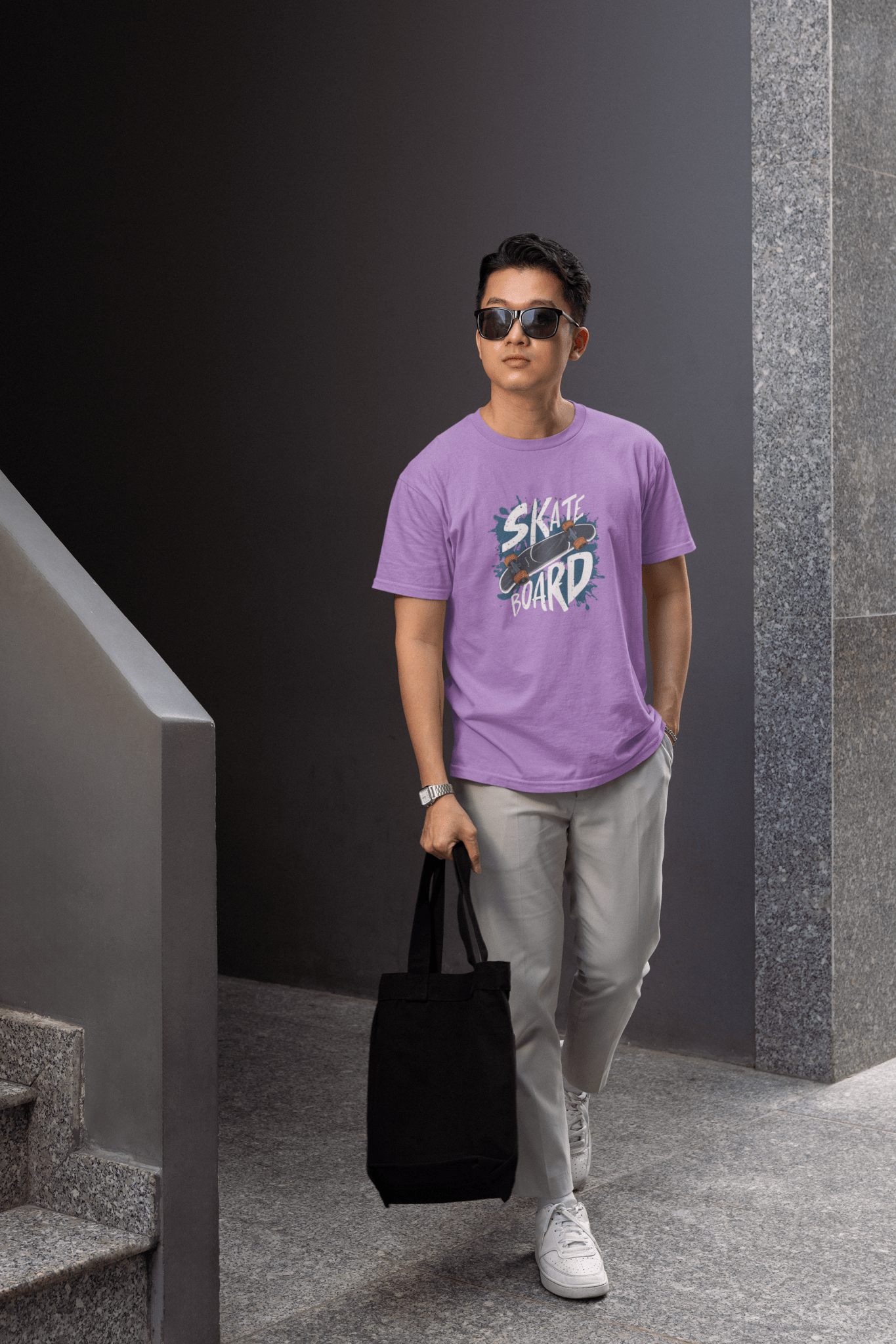 Men Sky Skate Printed Regular Fit Cotton T-Shirt