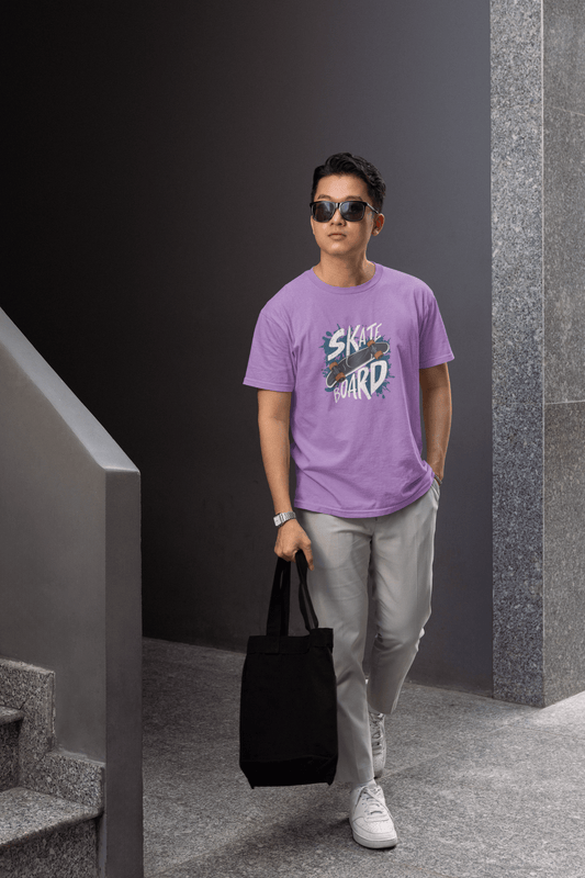 Men Sky Skate Printed Regular Fit Cotton T-Shirt